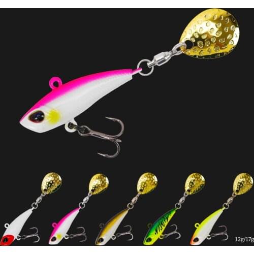 TSURINOYA Fishing Lure Set SPIN MT Spinner Bait 5PCS Wobblers Swimbait 12g 17g Sinking Pencil Sequins Vibration Metal Stickbait