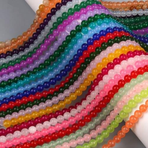 Natural Round White Green Jades Stone Beads Loose Round Spacer Beads For Jewelry DIY Making Bracelet Accessories 15'' 6 8 10mm