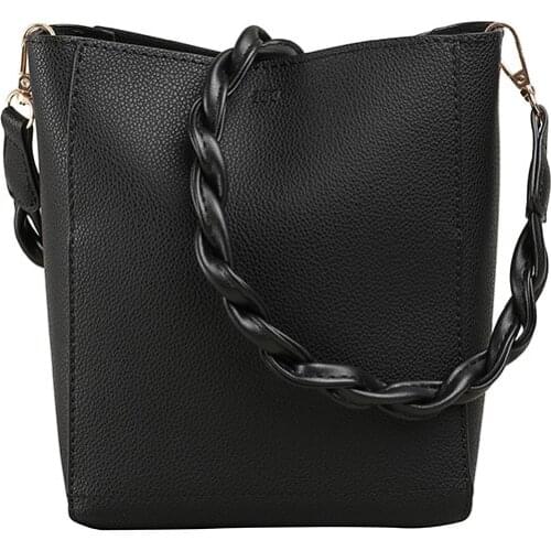 Ansloth New Retro Bucket Bag Casual Fashion Pu Leather Bag Trend Shoulder Bag Luxury Lady Messenger Bag Small Female Bag HPS1103