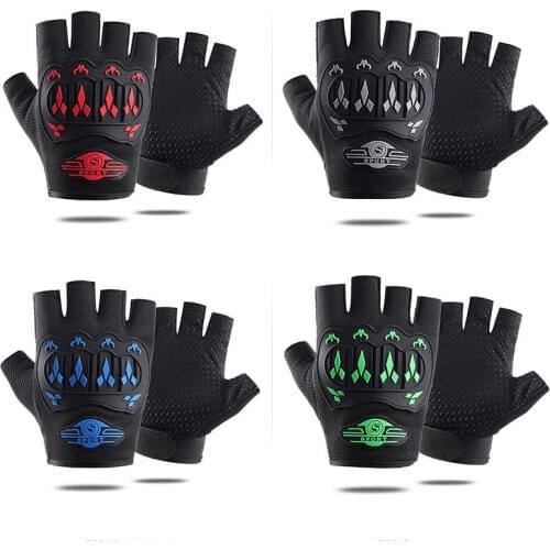 Newly Non-slip Half Finger Gloves with Wrist Wrap Support Padded Fitness Short Open Finger Glove for Riding Sports Summer