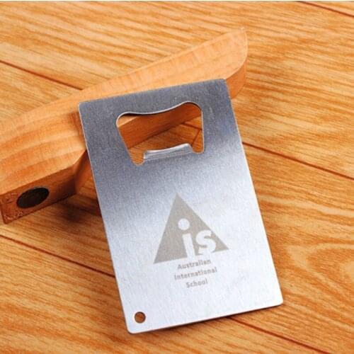 50x Custom Engraved Credit Card Sized Bottle Openers Promotional Gift Metal Business Card with Beer Bottle Opener Corporate Gift