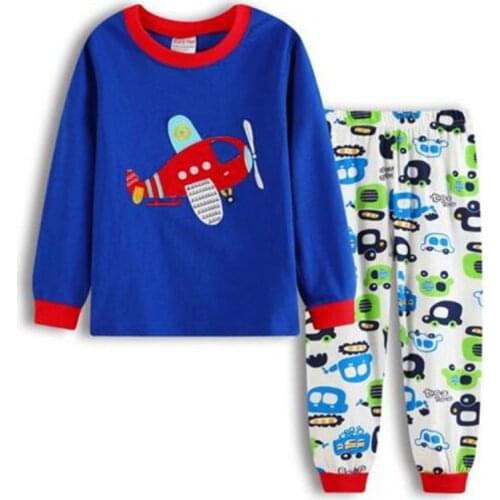 New Plane Baby Boy Pyjamas Suits Children Pajamas Sets Fashion Girls Sleepwear Cotton T-Shirts + Trouser Home Clothes
