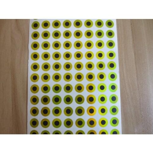 2D Chartreuse Plastic Fish Eyes Stick-On Fish Eyes 8mm/9mm/10mm/12mm/13mm Flat Eyes Plastic Lure Eyes