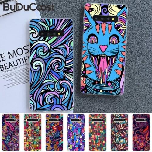 Colourful Psychedelic Trippy Art Phone Case For Samsung S5 6 7 8 9 10 S8 S9 S10 plus S10E lite S10-5G S20 UITRA plus