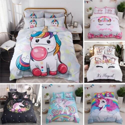Luxury 3D Digital unicorn Bedding Set,Duvet Cover & Pillowcase,Popular Style 2/3pcs.(No padding No sheet)
