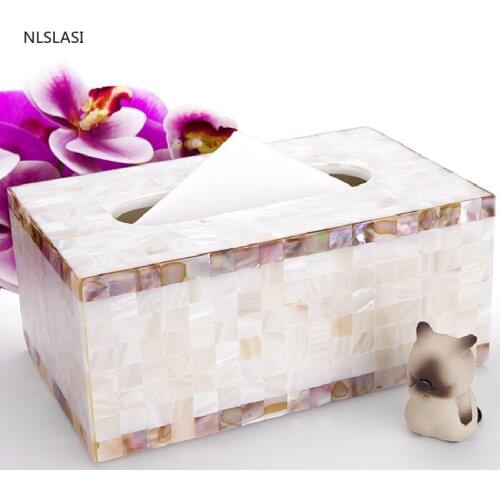 Shell Pattern Tissue Box Nordic Resin Box Disposable Napkins Office Desk Living Room Bedroom Table Napkins Home Decoration