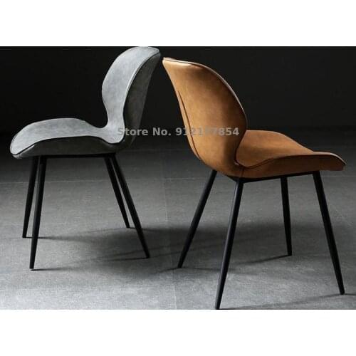 Nordic Dining Table And Chair Household Stool Backrest Makeup Chair Industrial Style Luxury Dining Chair Leather Chair Desk Simp