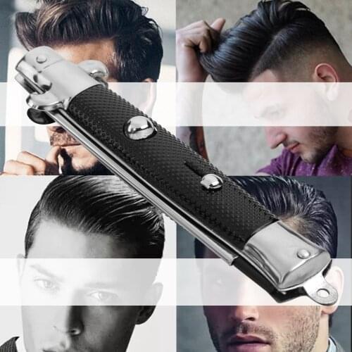 Switchblade Spring Pocket Oil Hair Comb Folding Knife Looking Automatic Push Button Brush