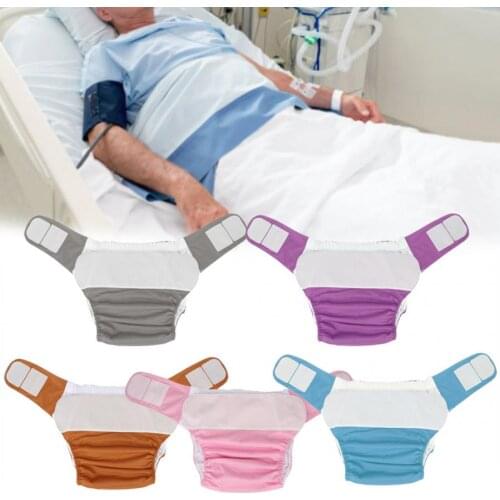 Adult Diapers Waterproof Washable Reusable Adults Elderly Cloth Diapers Adjustable Pocket Nappies for Bedridden Incontinence