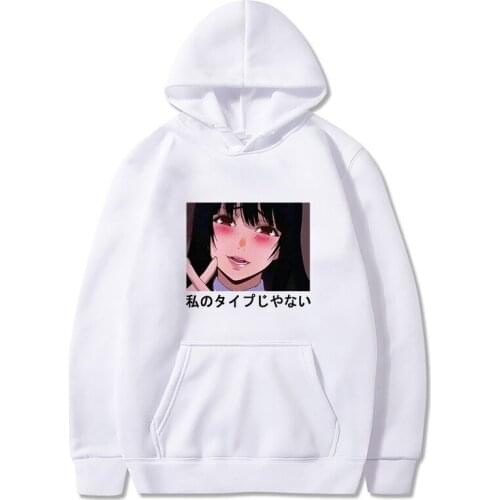 Japan Anime Kakegurui Yumeko Jabami Print Hoodies Sweatshirt Women Men Unisex Pullover Streetwear Plus Size Autumn Clothing