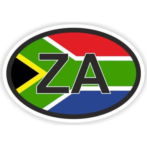 South Africa ZA Country Code Flag Decal Motocross Racing Laptop Helmet Trunk Wall Vinyl Car Sticker Die Cutting Waterproof PVC