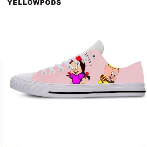 Womens Shoes True Reveler Cartoon Print Porky Lovers Funny Cute Pig And Casual Women Platform Shoes Lady Casual White Shoes