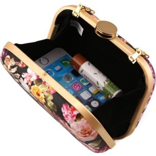 Party Fashion Womens Clutch Purses Wallets Pu Leather Vintage Printed Evening Bag Chain Shoulder Handbag Mini Bag Day Clutches