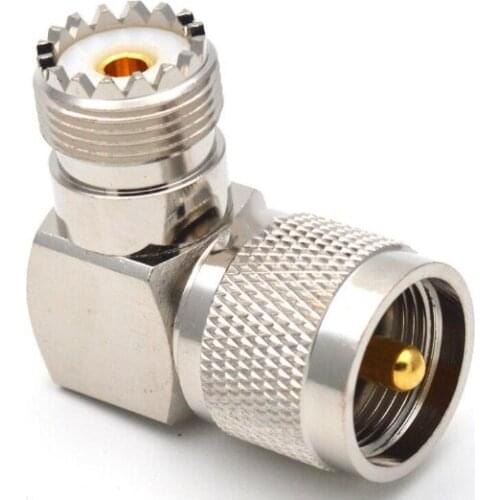 1PC UHF Male PL-259 PL259 Plug to UHF Female SO-239 SO239 JACK CONNECTOR Right Angle 90 Degree RF Adapter