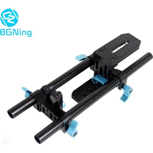 15mm Rail Rod Support System Video Stabilizer Track Slider Baseplate 1/4" Screw Quick Release for Canon Nikon Sony DSLR Camera