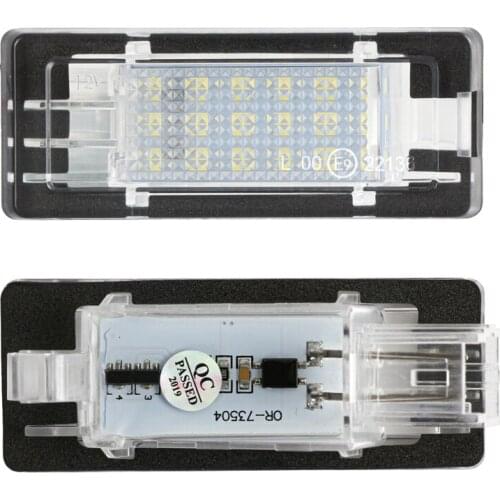 2Pcs 18SMD LED Car License Plate Light Accessories For Dacia Duster 2010 Up Canbus Error Free