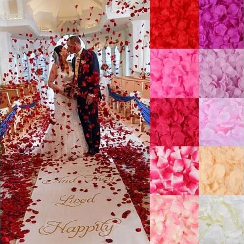 2000piece/lot 5*5cm Romantic silk Rose petals for Wedding Decoration Romantic Artificial Rose Petals Wedding Flower Rose Flower