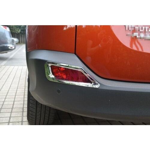 2014-2015 Rear Fog Lamp Cover Light Trims Protector Panel Overlay Kit Chrome Car Styling For Toyota RAV4 Accessories