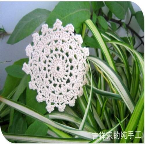 2016 new arrival 30pic/lot 10cm round cotton crochet lace felt for home decoration dinner table pads coaster place mat table mat