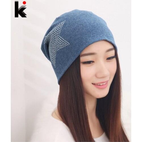 2018 Free shipping autumn and winter beanies diamond turban Pentacle cap skullies hip-hop hat for women men bonnet 6 colors