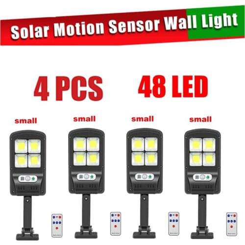 4pcs tabular oblong 48 LED Solar Light Outdoor Sun Powered Sunlight For Outdoor Garden Security Wall Solar Lamp motion sensor wi