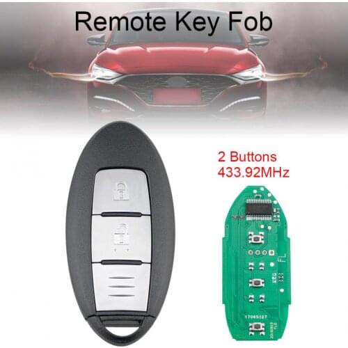 433.92MHz 2 Buttons Smart Car Remote Key with 4A Chip Fit for NISSAN Qashqai X-Trail Keyless Entry System