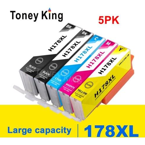5Pcs for HP 178 Ink Cartridges for HP178 Cartridge 178XL Photosmart 7515 7510 5515 B109a B010b B209 B210 3070A 3520 Printers