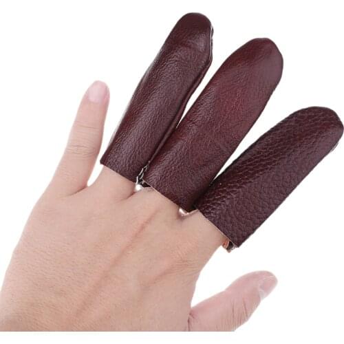 5 Pieces Needle Felting Leather Finger Protector Cots Cover Thimble Sewing Craft Tool
