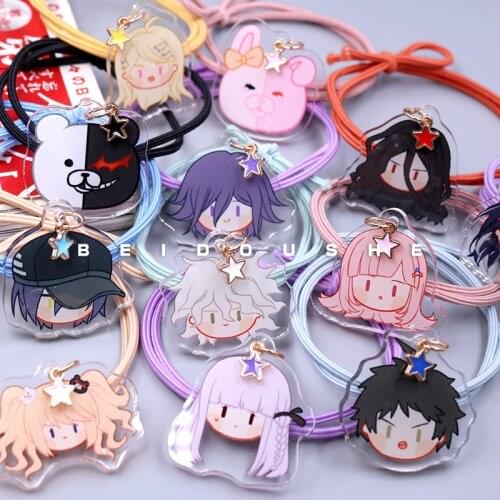 Anime Danganronpa Nagito Komaeda Monokuma Enoshima Junko Acrylic Cute Head Rope Headwear Accessories Hair Ring Cosplay Gift