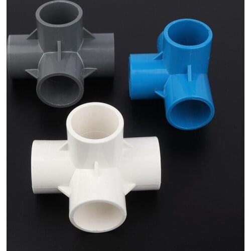Free Shipping 1pc 32mm PVC Connector Stereoscopic 4Ways Aquarium Tank Adapter Drip Irrigation Fittings Water Pipe Connectors