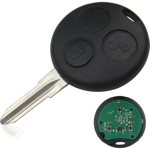 For Mercedes Benz Smart City For two Roadster 450 Remote Key Cover Case 3 Buttons 433MHz Replacement Fob remote key