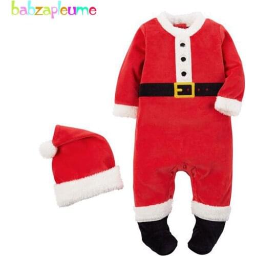 Babzapleume Baby Winter Clothes Newborn Photography Boys Girls Rompers Christmas Outfits For Kids Warm Fleece Jumpsuits+Hats 041