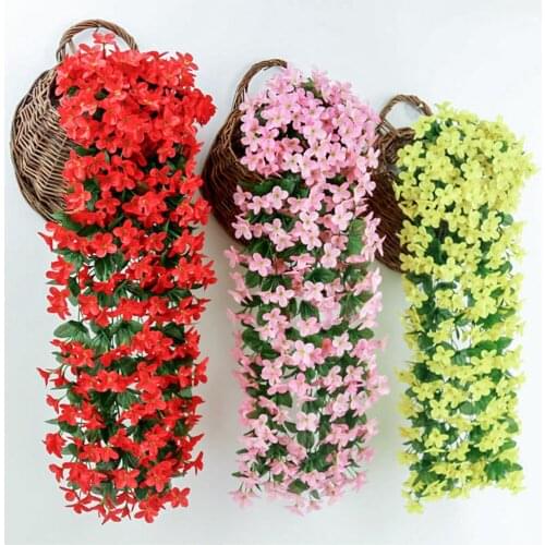 Violet Artificial Ivy Leaf Garland Fake Plant Vine Door Wall Hanging Basket Flower Wedding Party Home Decor Mothers Day Gift