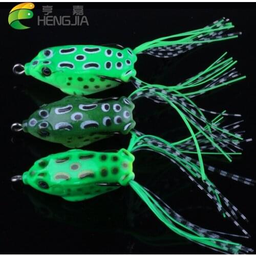 HENGJIA 3pcs top water frog lures rubber plastic soft baits salmon sneakhead crankbaits pesca fishing tackles 5.5cm 8g