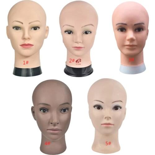 Bald Mannequin Head With Clamp Female Mannequin Head For Wig Making Hat Display Cosmetology Manikin Head For Makeup Practice