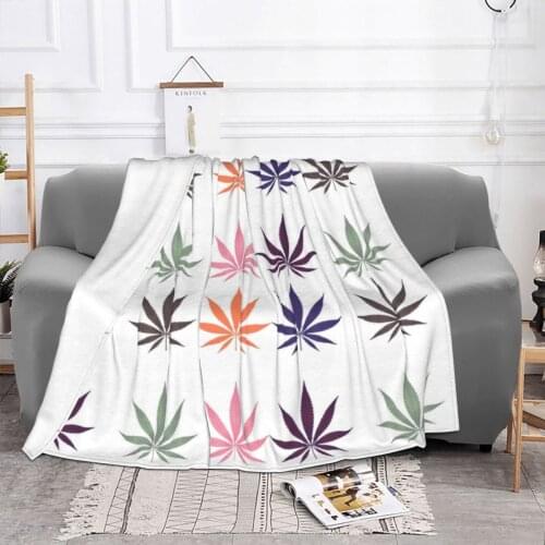 Weed Leaf Blankets Flannel Spring Autumn Pot Leaf Multi-function Ultra-Soft Throw Blankets for Sofa Travel Bedding Throws