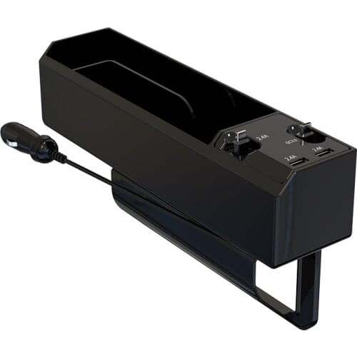 Multi-function Car Seat Crevice Storage Box Car Seat Side Gap Filler with 6 A Output Charging Function Car Charger