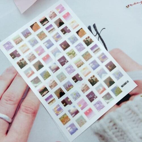 DIY Japanese Style Thin Light Traceless Nail Stickers Stars Seas and Rainbows Dry Nail Decals Manicure Nail Art Women Girls Gift