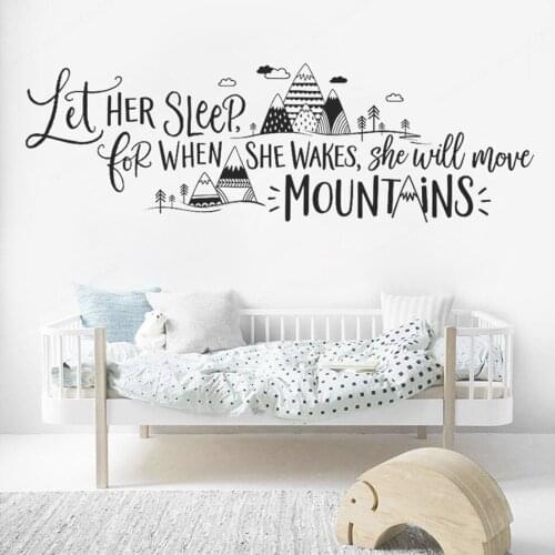 Nordic Style Vinyl Wall Sticker For Kids Room Mural Mountain Quote Decal Nursery Baby Bedroom Home Removeable Decor PosterHL33