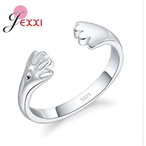 Super Cheap Wholesale Price Sweet Style Claw-Shaped Open 925 Sterling Silver Rings For Cheerful Girl Childs