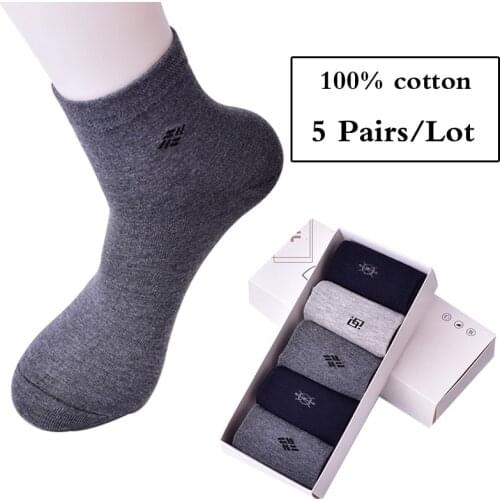 5 Pairs/Lot Casual Business men socks pure color cotton calcetines hombre wedding socks Classical skarpety for men gift