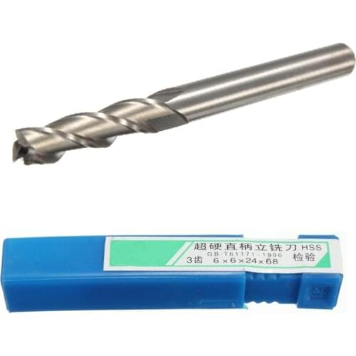Newest 1pc 6mm x 6mm 3 Flute HSS Aluminium End Mill Cutter Extended CNC Bit Incisive Strong and Durable Top Quality
