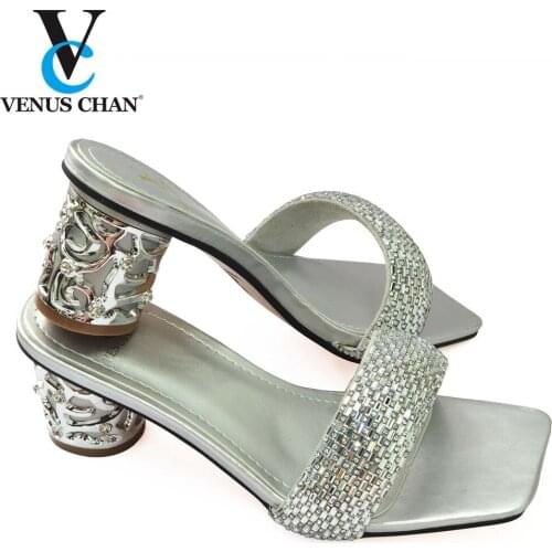 New African Women Party Pumps Decorated with Rhinestone Shoes for Wedding Women Ladies Shoes and Sandals Size 42 Women Shoes