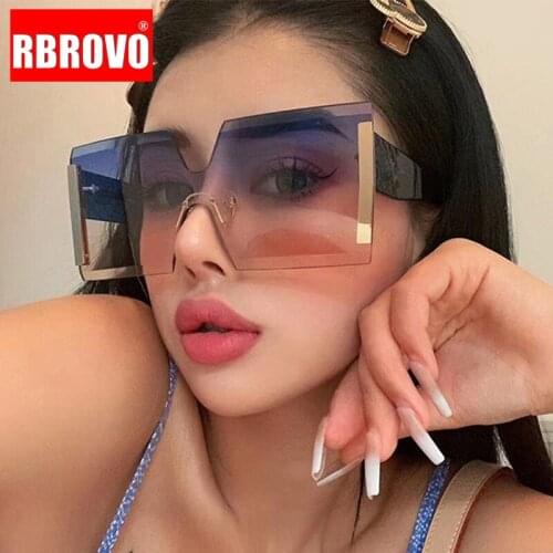 RBROVO 2021 Sunglasses Women Oversized Square Sun Glasses For Women/Men Luxury Brand Designer Sunglasses Women Siamese Okulary