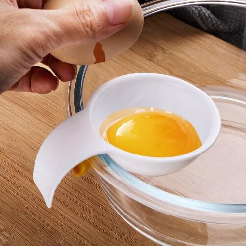 Plastic Egg Separator Plastic Home Kitchen Tool Chef Dining Cooking Gadget With Silicone Fixed Hook White Yolk Sifting