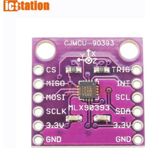MLX90393 Digital 3D Hall Sensor Board 16 bit AD Three-Displacement Angle Rotate 3D Position Sensor Module 2.2V-3V