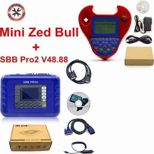 Newest Version SBB PRO2 V48.88 key programmer with sbb V46.02 Mini Zed bull Auto Key Programmer for many cars to 2017