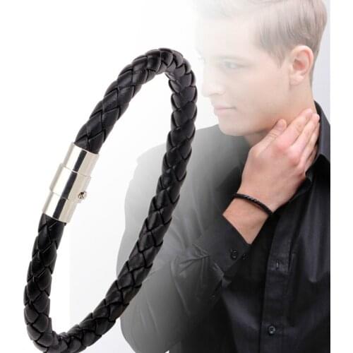 Simple Style Black coffee Colors Leather Weaving Bracelet for Women And Men Vintage Leather Bracelets Bangles man jewelry