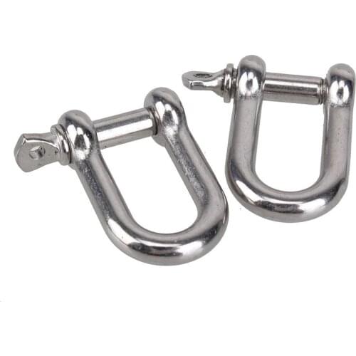 M6 38mm Straight D Shackle Short Stainless Steel AISI 316 Breaking Load 1500 kg D Rigging Shackle Hooks boat rigging hardware