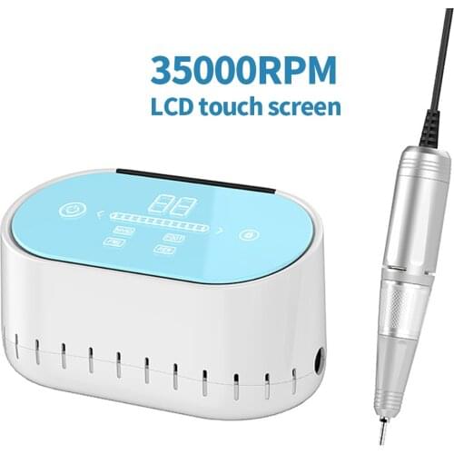 60W Electric Nail Drill Machine 35000 RPM High Speed Milling Cutter For Manicure LCD Display HD Touch Screen Nail Drill Polisher